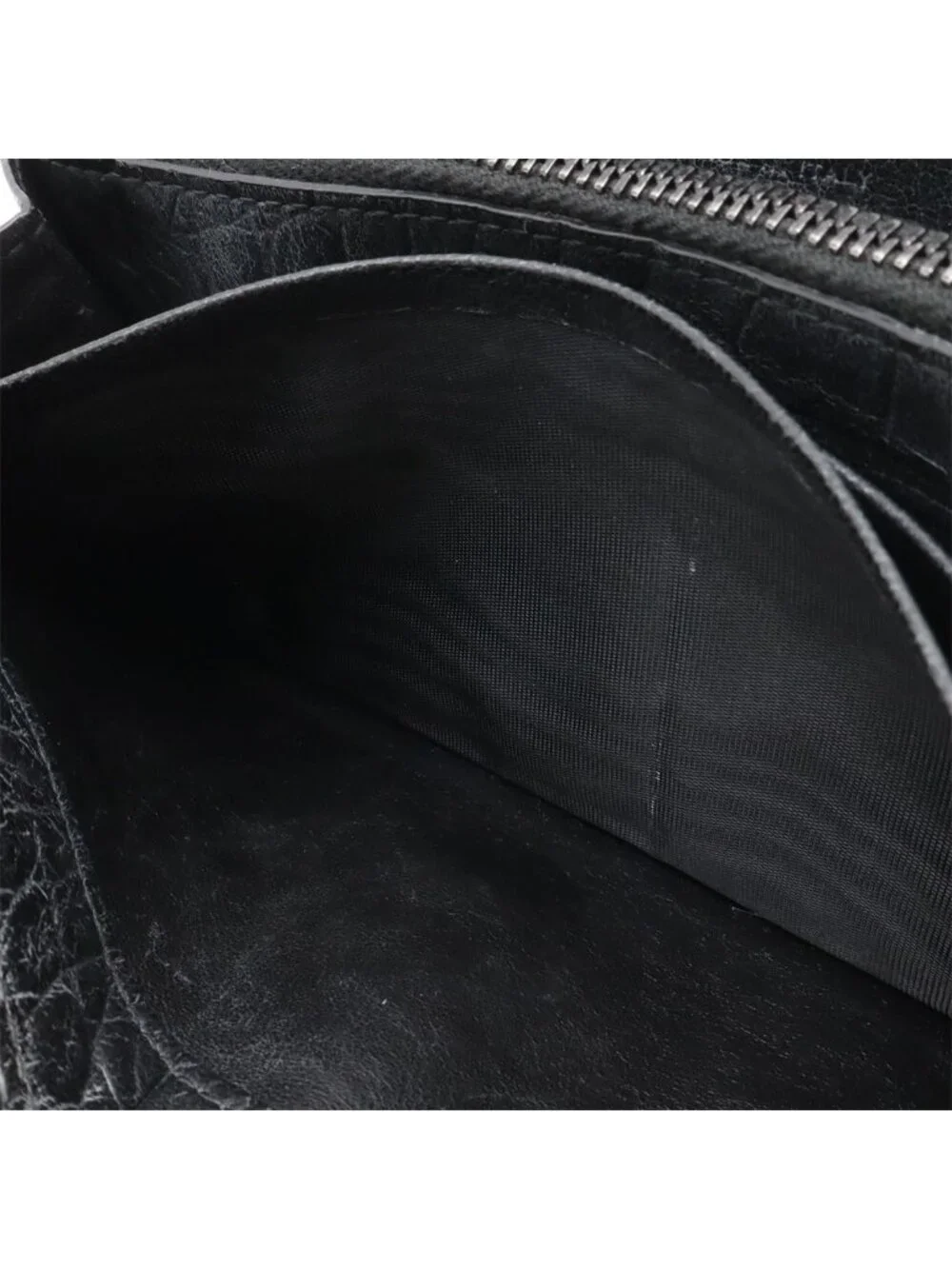 Saint Laurent Paris YSL Yves Zip Around Wallet Croco Like Leather Black - Picture 7 of 9